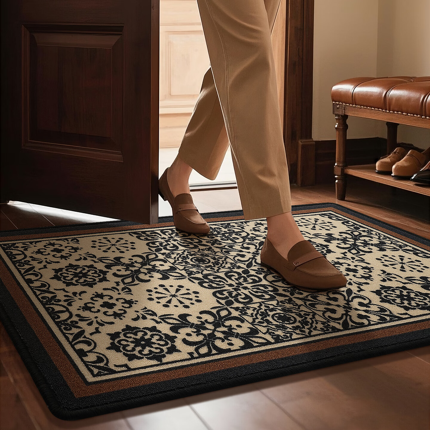 Huaxu American Style Entry Door Mat Non-Slip Dirt-Resistant Entrance Carpet Floor Mat 60x90cm