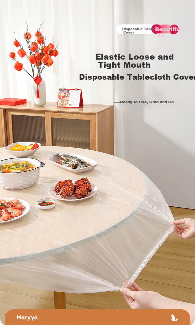 MARYYA Disposable Table Covers, 10 Pieces, High-End Waterproof Tablecloths, Thickened Plastic Table Covers for Dining Tables And Coffee Tables, Oil-Resistant 1