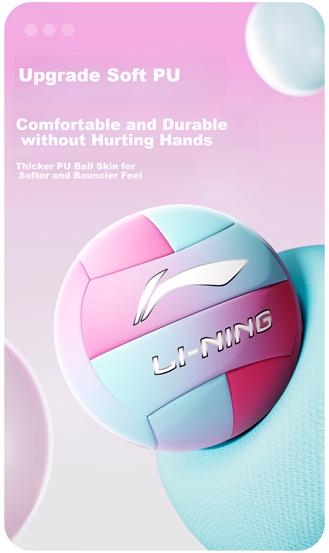 Li-Ning Volleyball [High School Entrance Exam] Size 5 Training Standard Leather High-Elasticity Ball for Students, Adults, Competition Training And Middle School Hard Volleyball 3