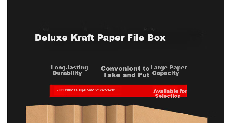 DiLe Premium Series Acid-Free Kraft Paper File Box, Large Capacity A4 Document Storage Box, 2cm Office Supplies, Pack of 10, 1322 1