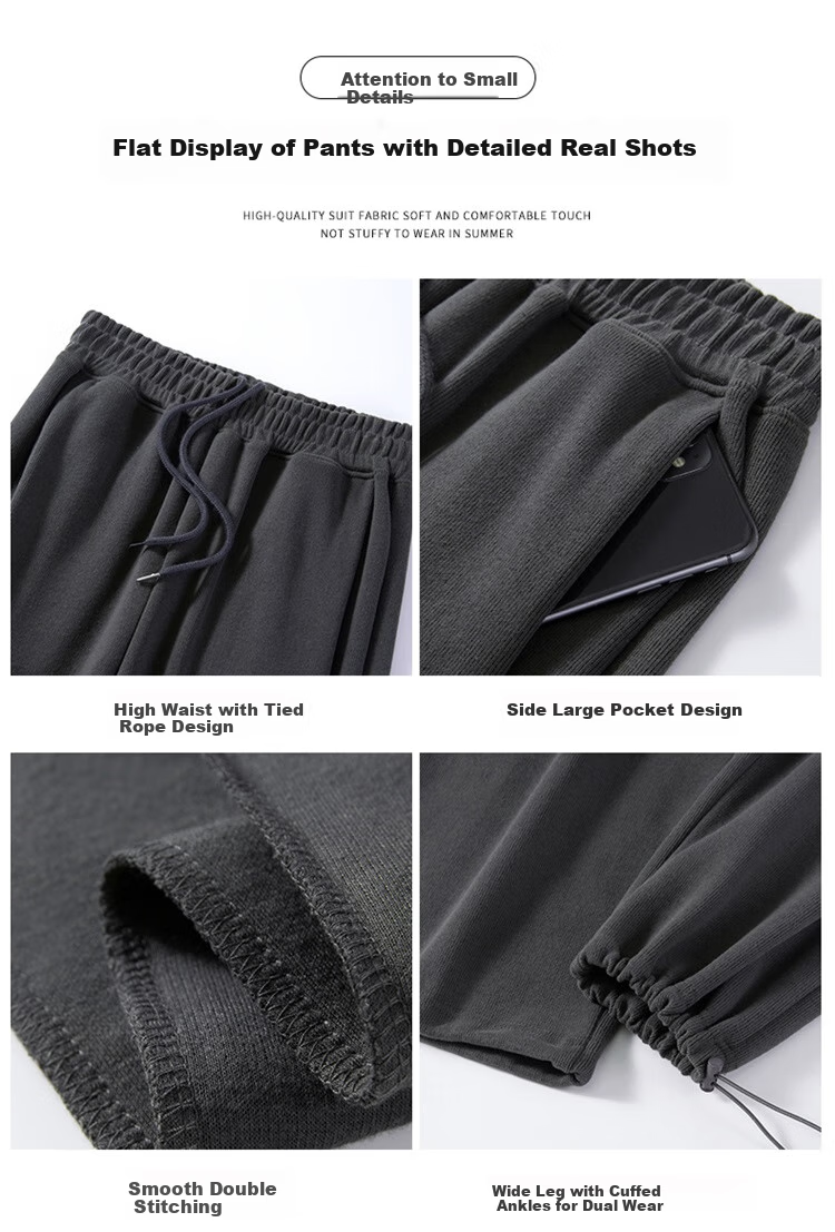 MiiOW Loose Wide-Leg Pants for Women, Spring And Autumn Sports Trousers, Versatile Straight-Leg Sweatpants, Slimming Banana Pants, Women's Casual Pants 9