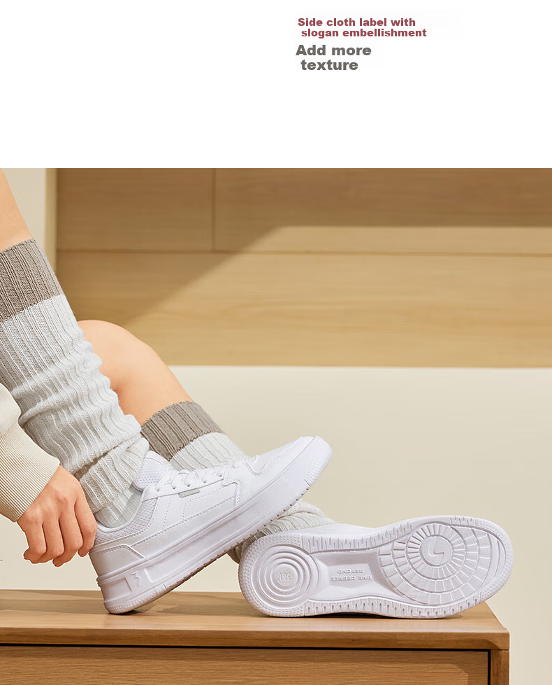 361° Women's Classic White Shoes for Autumn School Season Casual Board Shoes 682536622-1 12