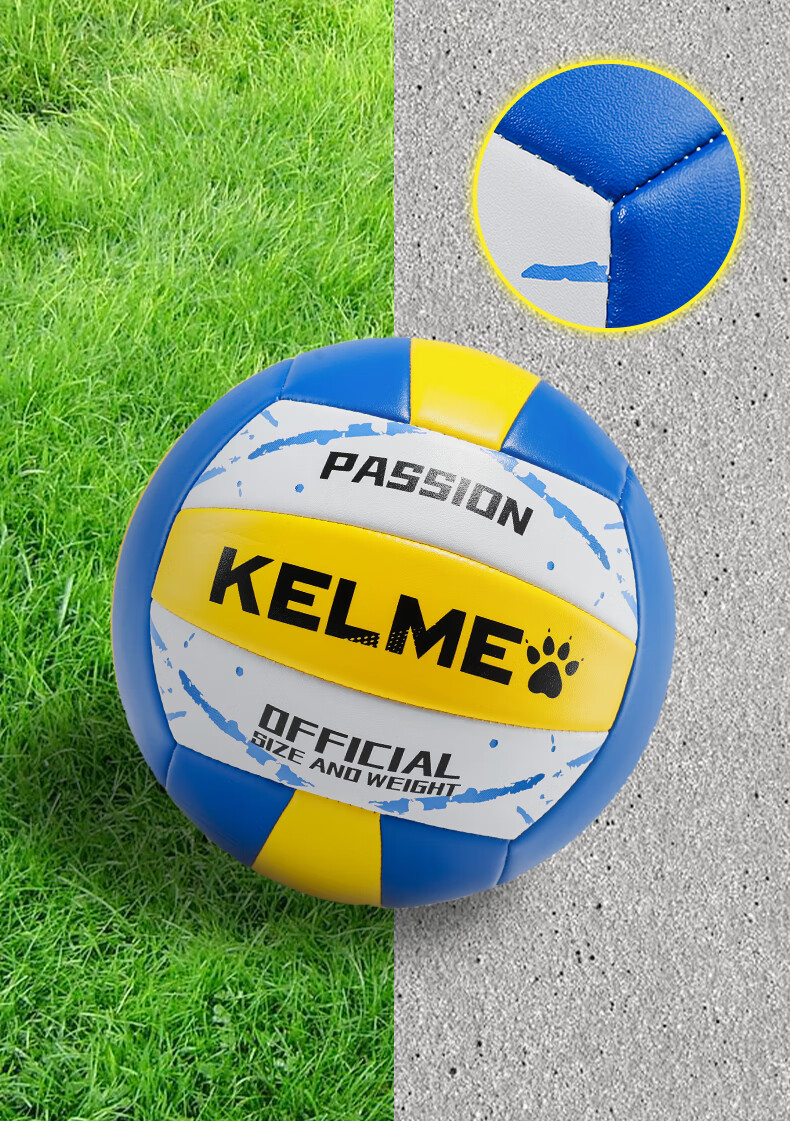 KELME Volleyball No.5 Official Training and Competition Volleyball for Adults and Children Beach Hard Volleyball White Green 5