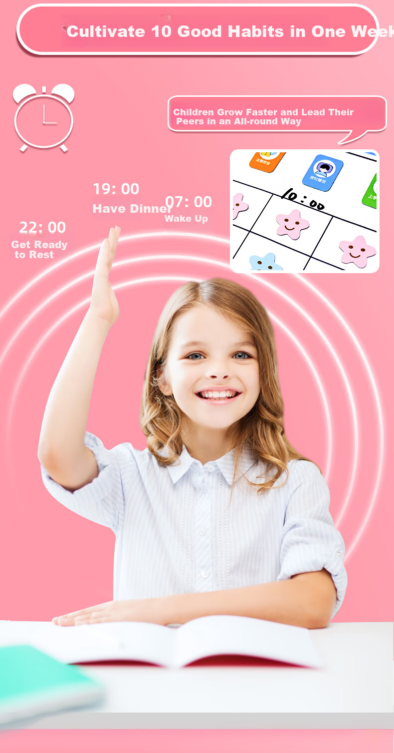 COMIX Children's Growth Self-Discipline Chart, Multifunctional Summer Vacation Good Habit Check-In Tool, Reward Points Wall Sticker, Study Plan Schedule Board, Elementary School Student Wall Sticker with Magnetic Attachment R4230 2