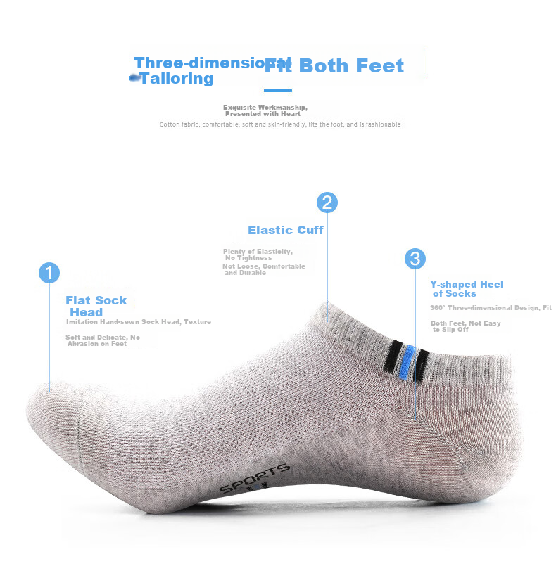LangSha Men's Pure Cotton Short Socks, Breathable Mesh Boat Socks for Summer, Thin Casual Cotton Socks, 6 Pairs Per Pack 8
