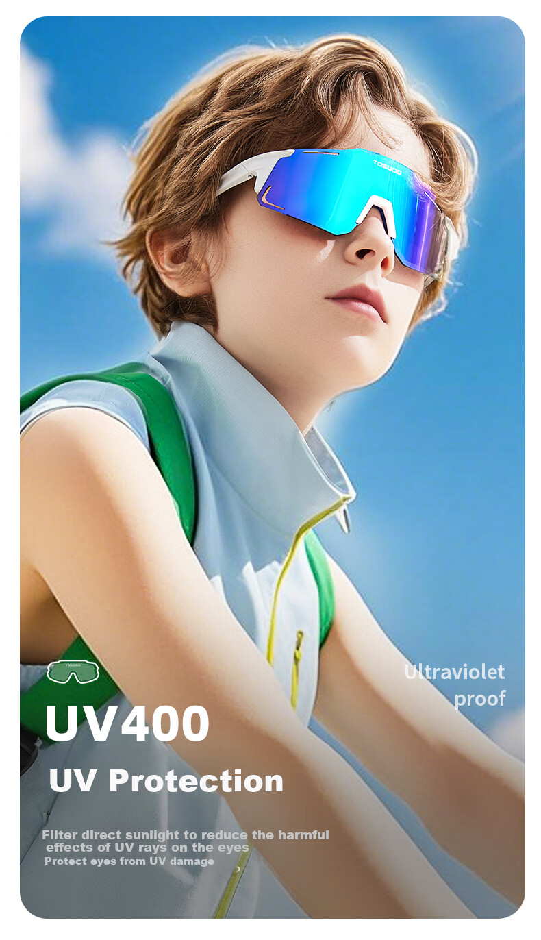 Tasiduizhang Children's Bicycle Riding Glasses, Youth Boys And Girls Windproof Sandproof Colorful Polarized Skateboard Balance Bike Goggles 9