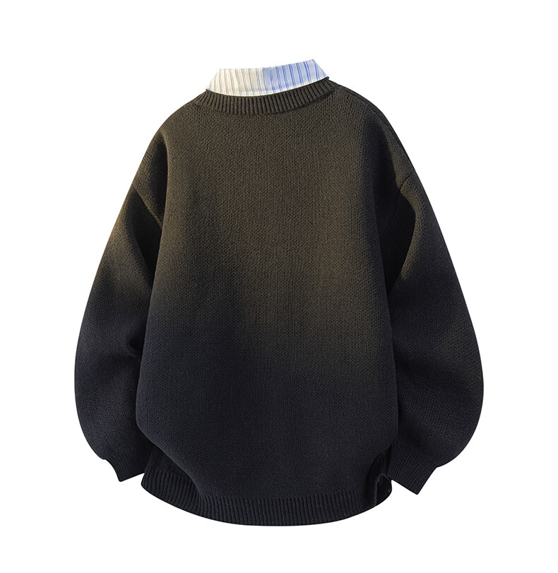 Jeanswest Men's Autumn Winter Trendy Two-in-One Cotton Knit Sweater Casual Business Warm Pullover Top 6