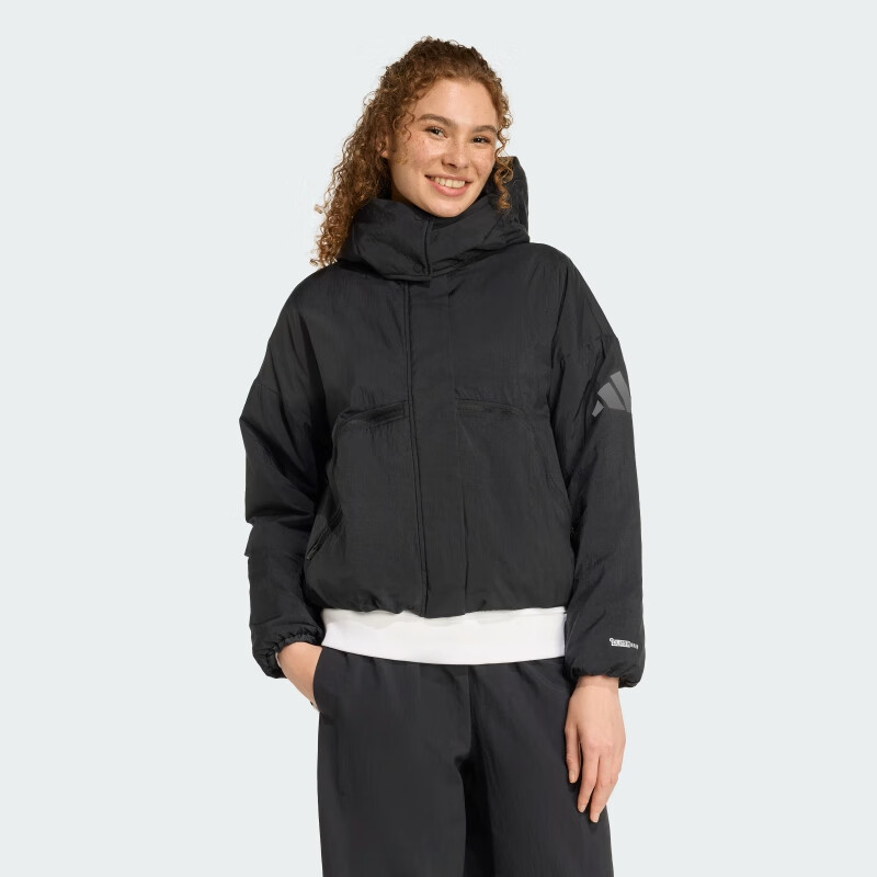 Adidas Women's Sportswear Series W CITY TECH JKT Short Cotton Jacket JW1886 Black M
