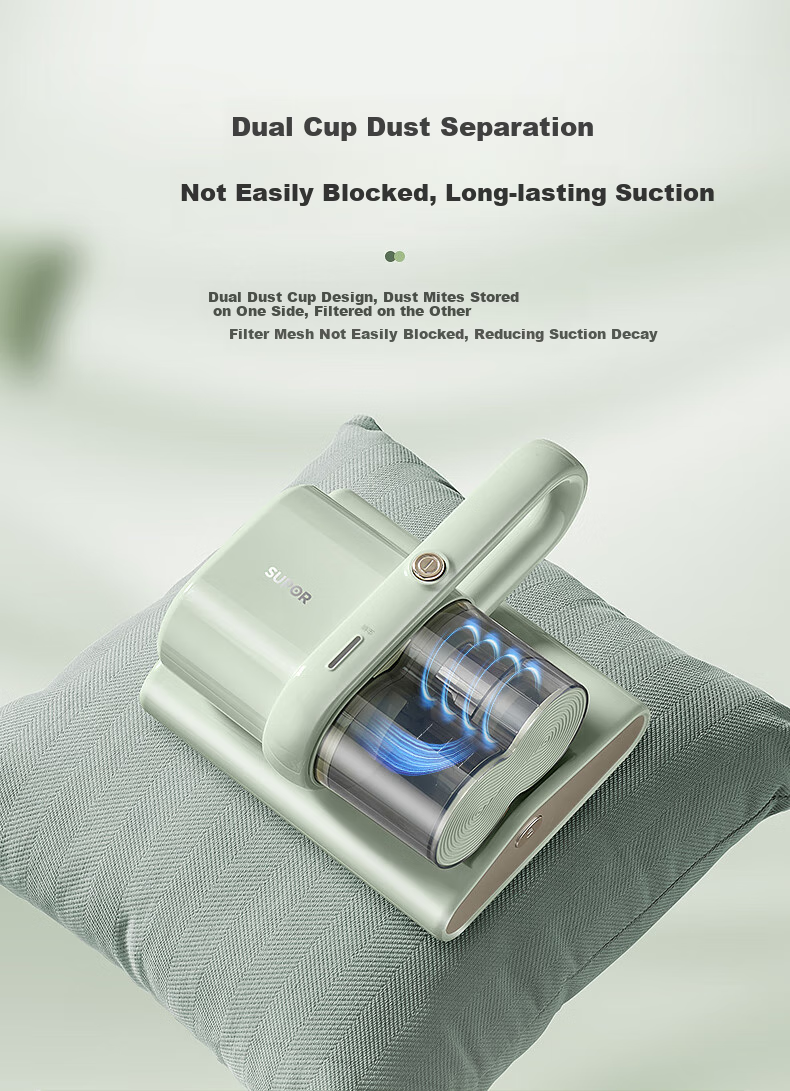 SUPOR Mite Remover Bed, Dual Dust Cup with Dust And Air Separation, Household Deep Cleaning Machine for Mites, Powerful Beating, Vacuuming, Mite Removal, Hair Removal All-In ERC-TT12S 10