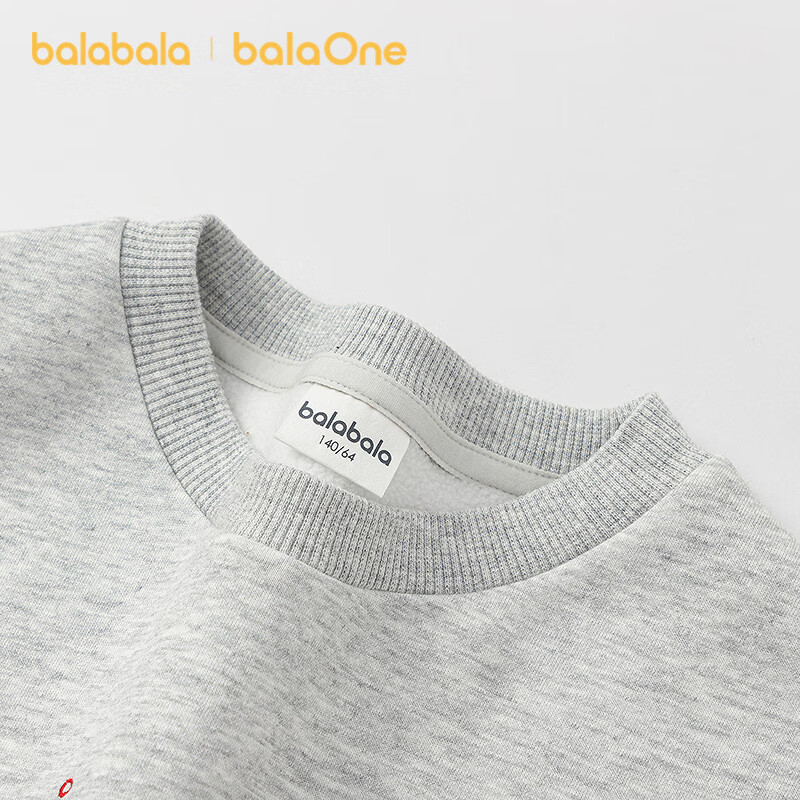 Balabala Kids Sweatshirt Girls 2025 New Spring Fleece Lined Long Sleeve Top Youth Red New Year Outfit