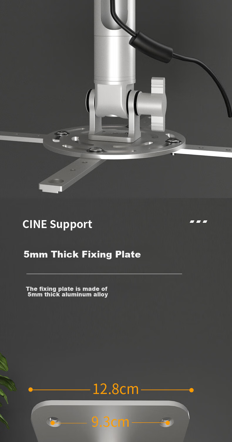 CINE Projector Ceiling Mount Bracket for Home Installation, Ceiling Support for Epson CO-W01/FH01, BenQ i750, UGREEN Q10, Orange Projector Ceiling Mount PH70-30 Silver 8