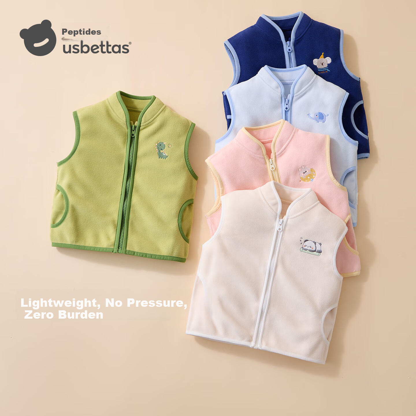 Beitaisi Children's Vest, Spring And Autumn School Uniform Essential, Infant Waistcoat, Boys And Girls Baby Fleece Vest Jacket