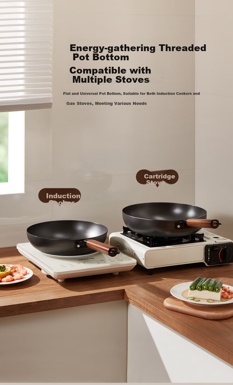 Joyoung Cast Iron Frying Pan, Deep Skillet, Breakfast Pan, Steak Pan, Suitable for Home Use on Induction And Gas Stoves, 24cm 9