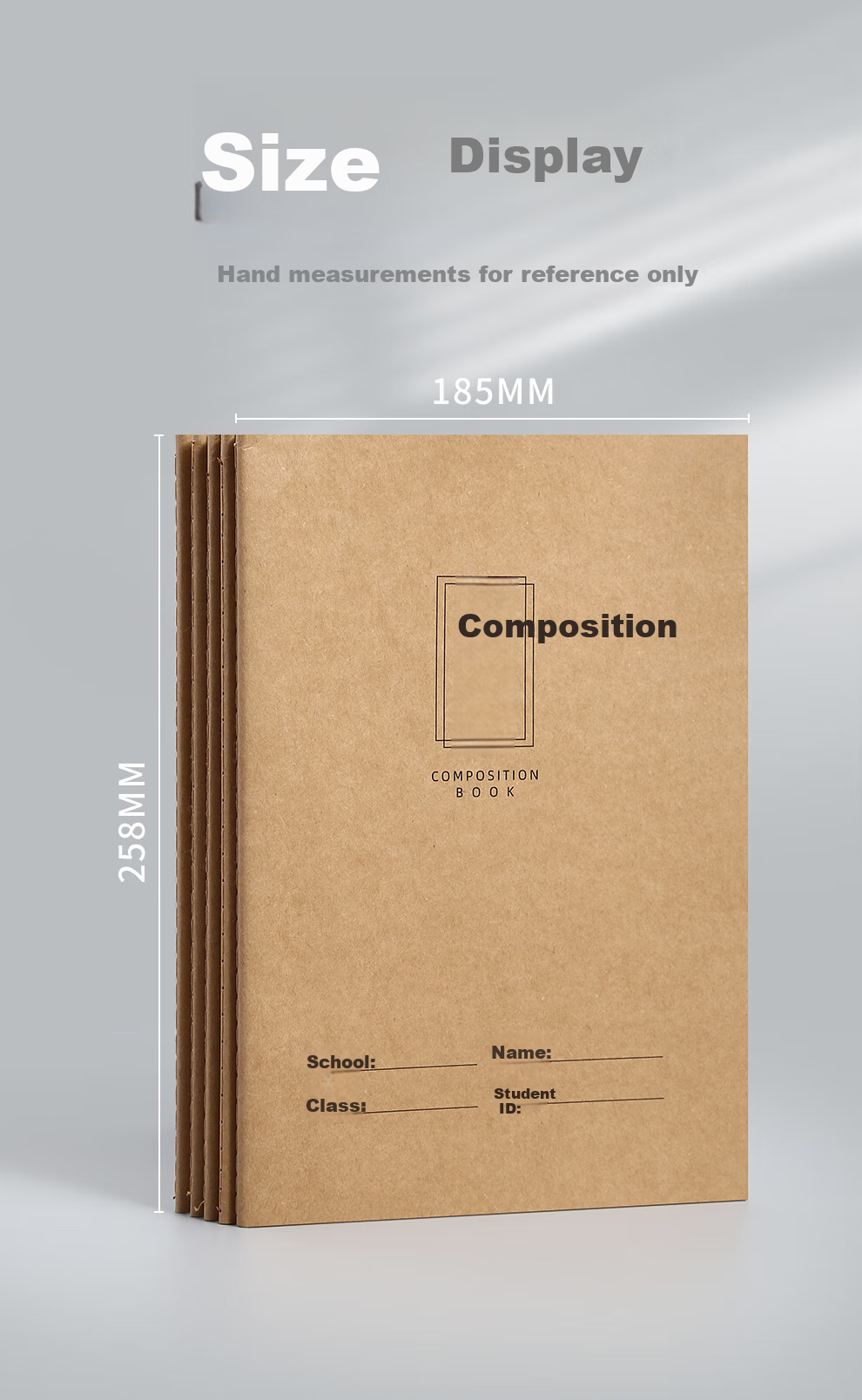 Faramon, 5-Pack English Notebooks for Primary School Students in Grades 3-4, Standardized 300-Square Exercise Books for Middle School Students, Thickened B5 Large Grid Composition Notebooks 3