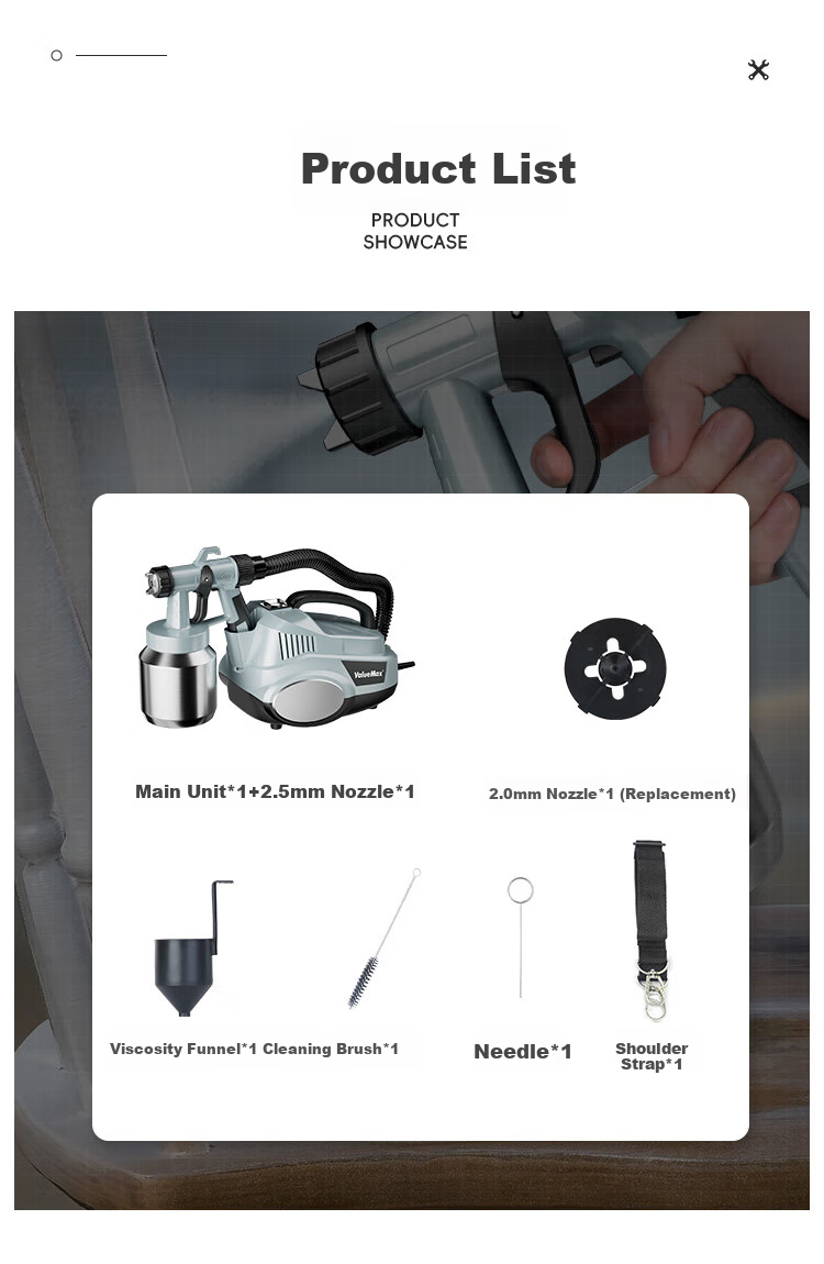ValueMax Electric Spray Gun, Paint Sprayer for Latex Paint, Painting Tool, 1200W Detachable Spray Gun with High Atomizatio 13