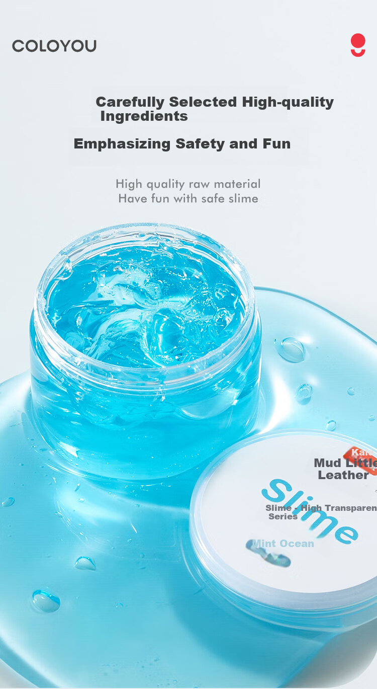 Coloyou Liquid Glass Slime, Non-Toxic Children's Slime, Rubber Mud, Bubbly Gel, Non-Newtonian Fluid, Gift 7