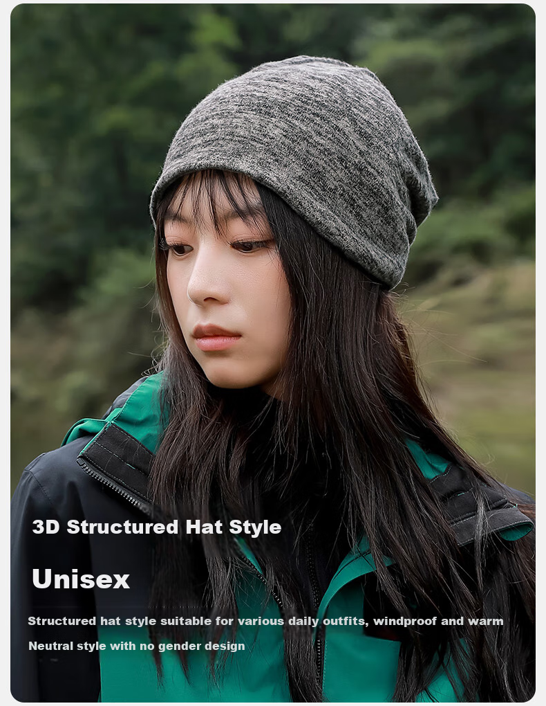 CAMEL Outdoor Hiking Travel Warm Neck Gaiter Cycling Sports Knitted Hat Neck Warmer A1W3XOA103 White Blue Gray Interstrip 9
