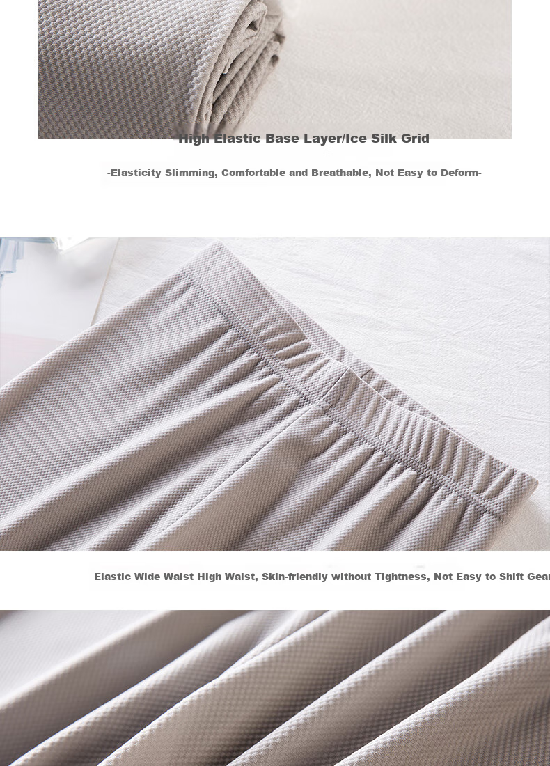 LangSha Women's Ice Silk Leggings for Outer Wear, Summer Thin Elastic Silky Tight High-Waist Slimming Cropped Pants 8