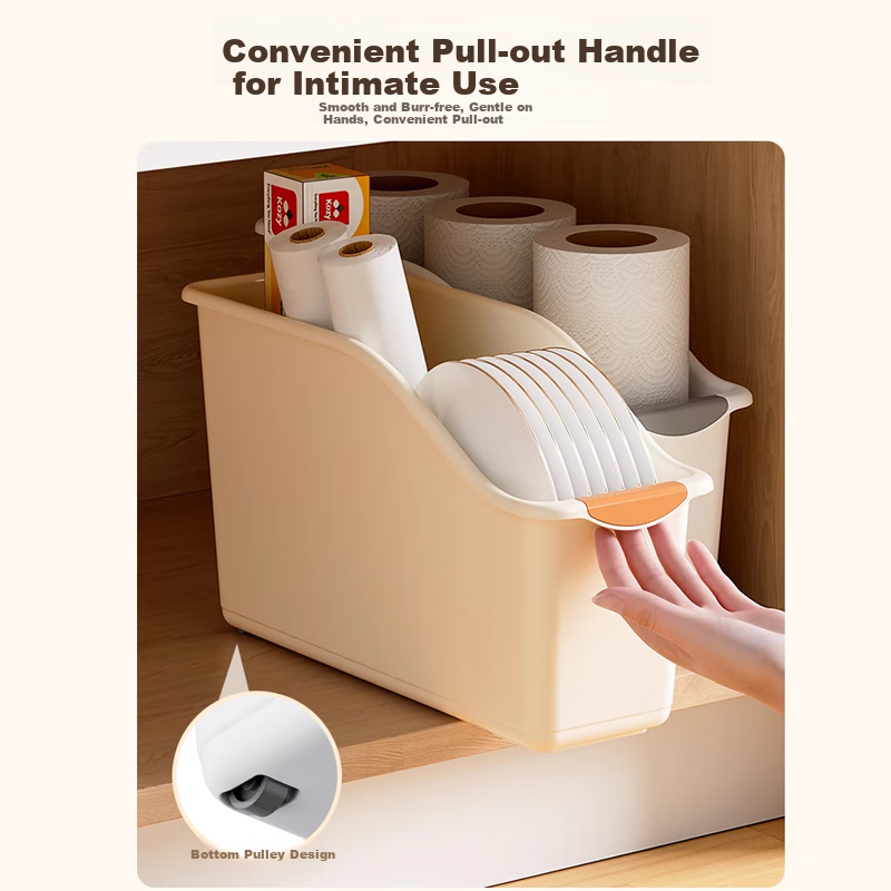 Youjialiangpin Cabinet Storage Box, Household Kitchen Gap Organizer, Snack And Seasoning Container, Drawer-Style Plastic Miscellaneous Item Sorting Basket
