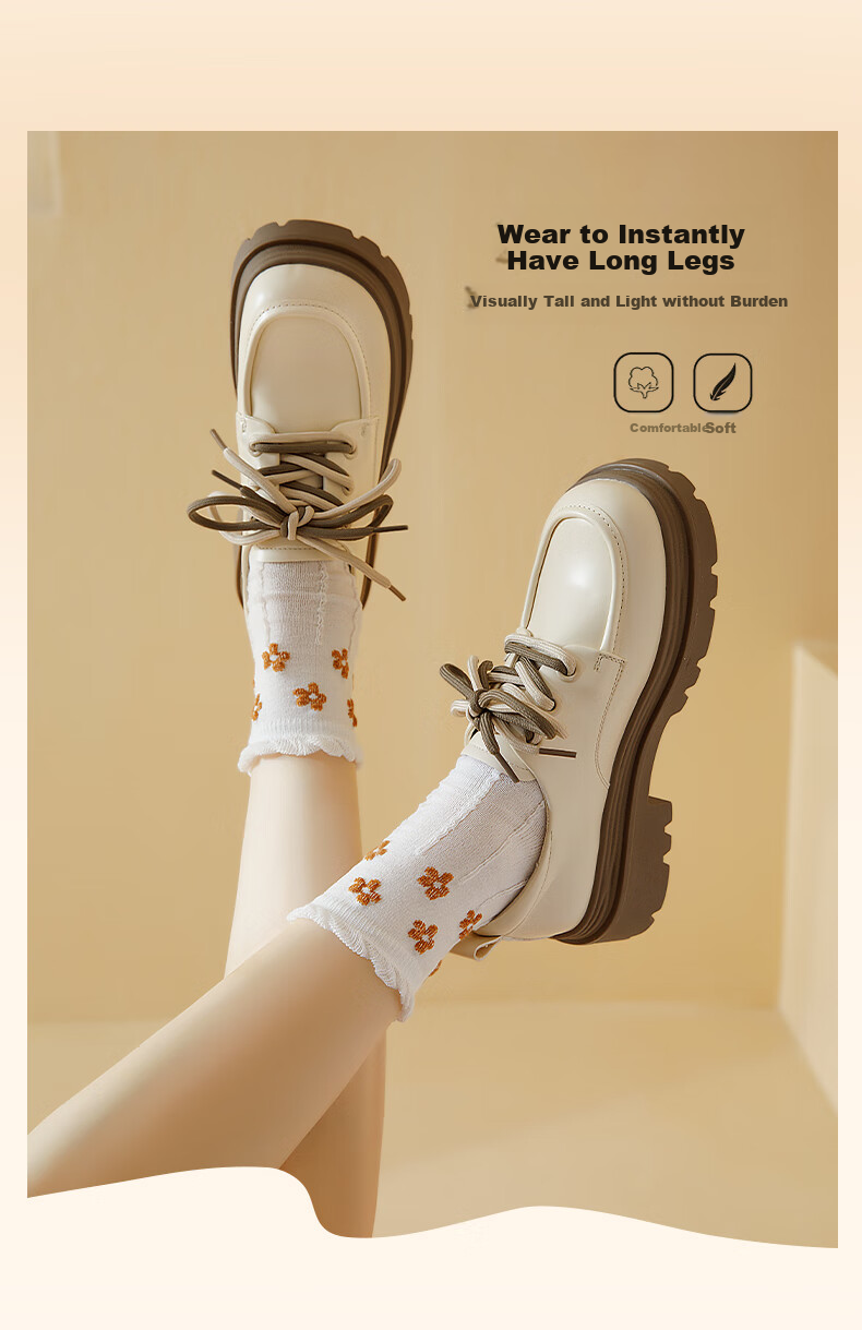Daphne Lace-Up Platform Loafers for Women, 2026 New Spring Commuter Shoes, Height-Increasing Lace-Up Leather Shoes for Petite Wome 3