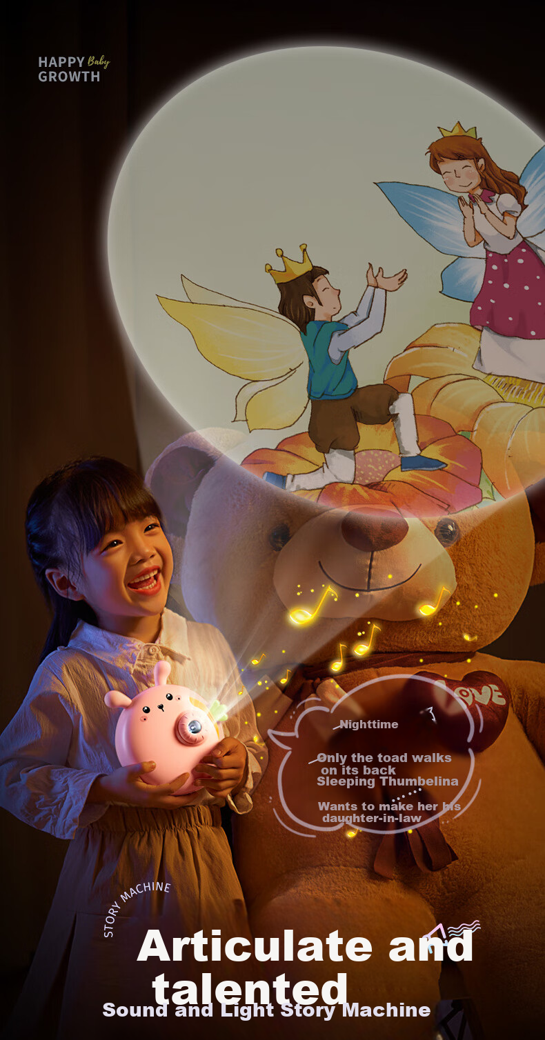 Kufire Children's Projector Story Machine, Birthday Gift for Girls Aged 3-6, Toy for Kids And Teens Aged 6-10, Present for Little Girls And Toddlers 3