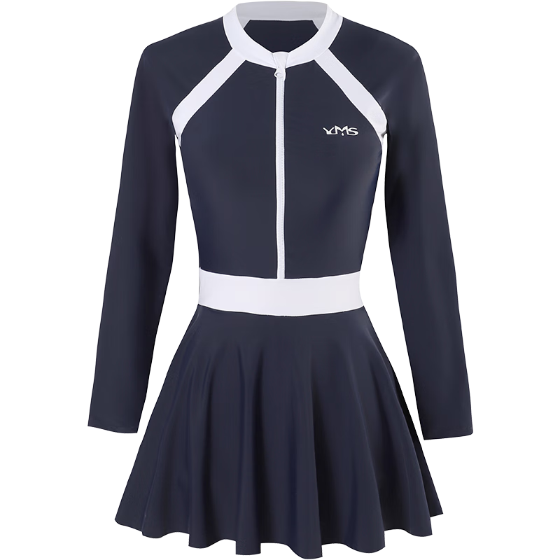 Agliondy Long-Sleeve Swimsuit for Women, Plus Size, Slimming, Conservative, One-Piece, Suitable for Beach Vacation, Swimming Pool And Sports Activities