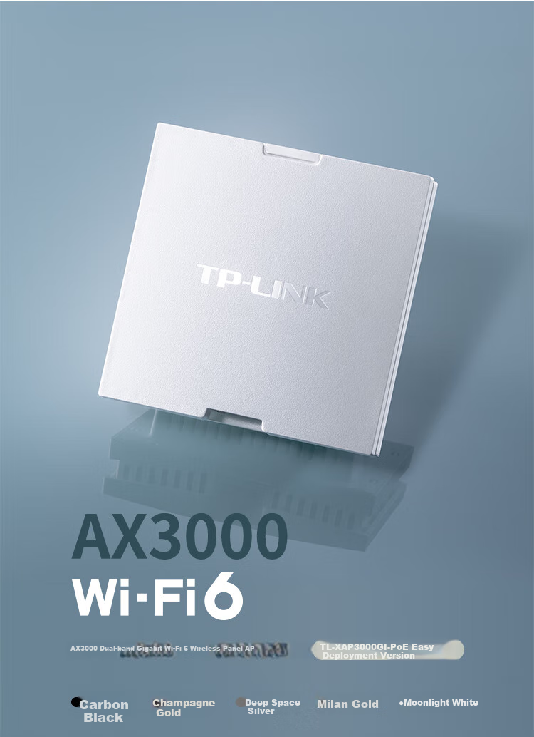 TP-LINK AX3000 Wi-Fi6 Panel AP for Large Homes, Whole-House Wireless Mesh Networking, PoE Power Supply, AC Management, TL-XAP3000GI Easy Expansion Versio 2