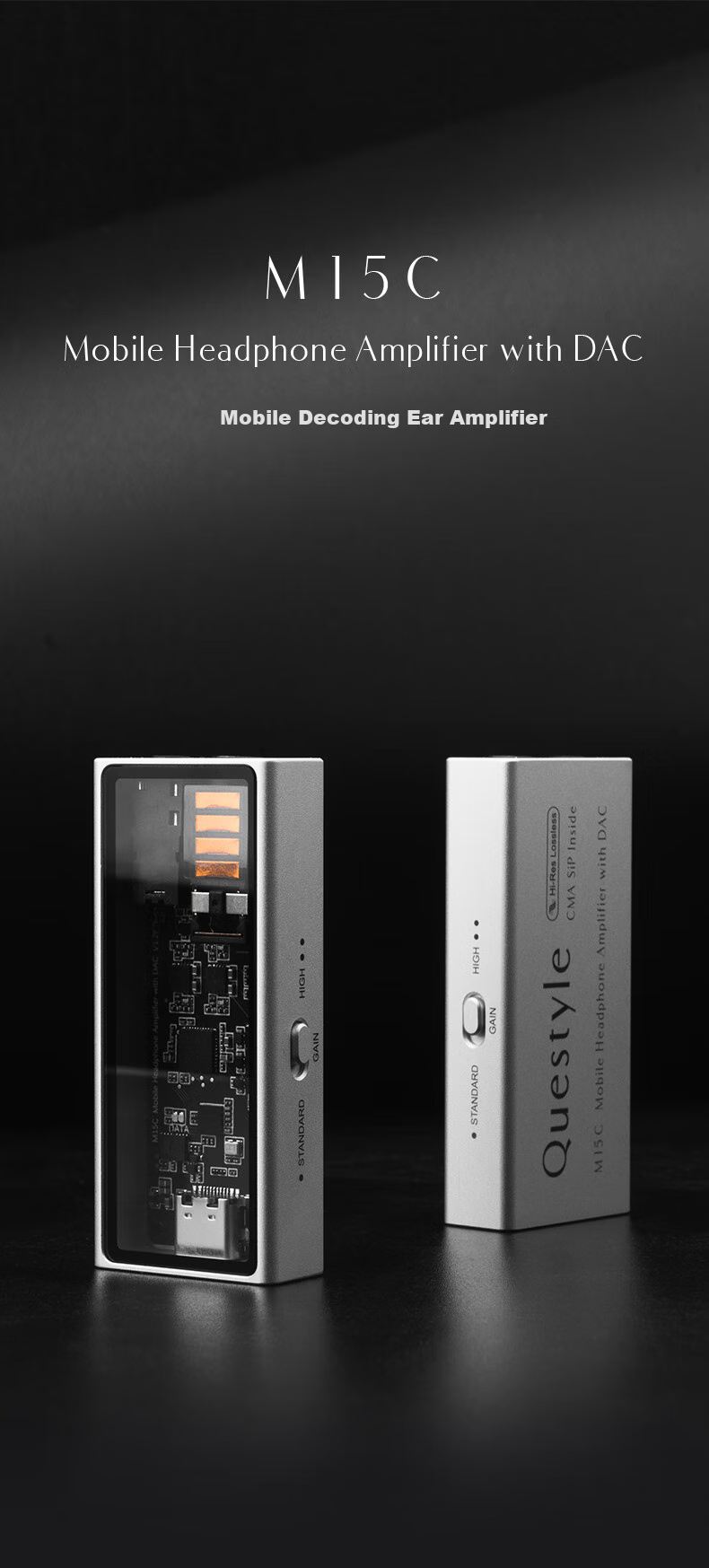 Questyle M15C Portable Lossless Decoder, Compact And Convenient Decoder, HiFi Small Tail for Android And Apple 1