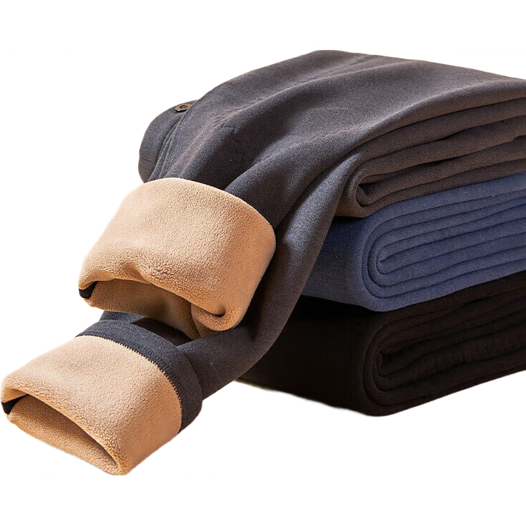 JEEP Christmas Gift Men's Warm Down Knee Pads Fleece Thickened Double-Layer Abdominal Protection Thermal Pants