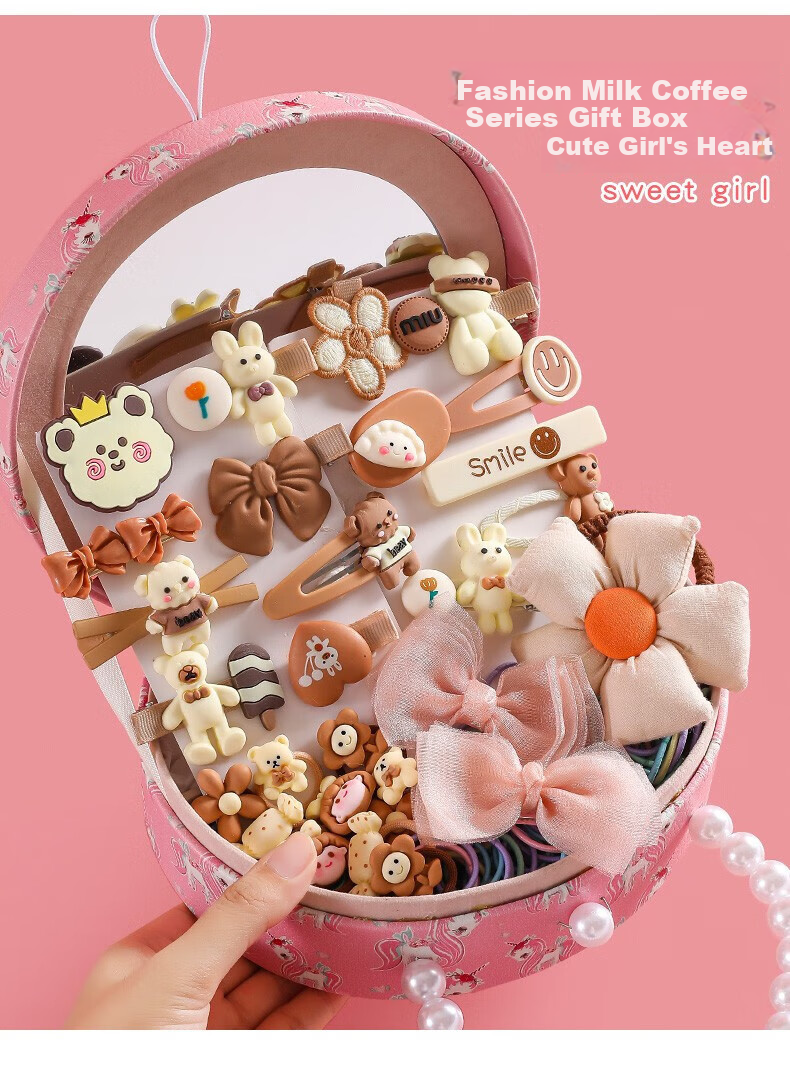 Guanchao Princess Hair Accessories Gift Box, Children's Toy, Birthday Gift for Girls Aged 6-10, Educational Toy, Hair Clips And Jewelry Set 6