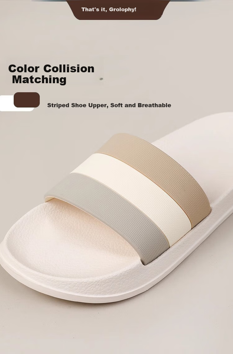 GUOLUOFEI Non-Slip Indoor Slippers for Men, Summer Thick-Soled Odor-Free Bathroom Outdoor Wear, Gray, Size 43-44 6