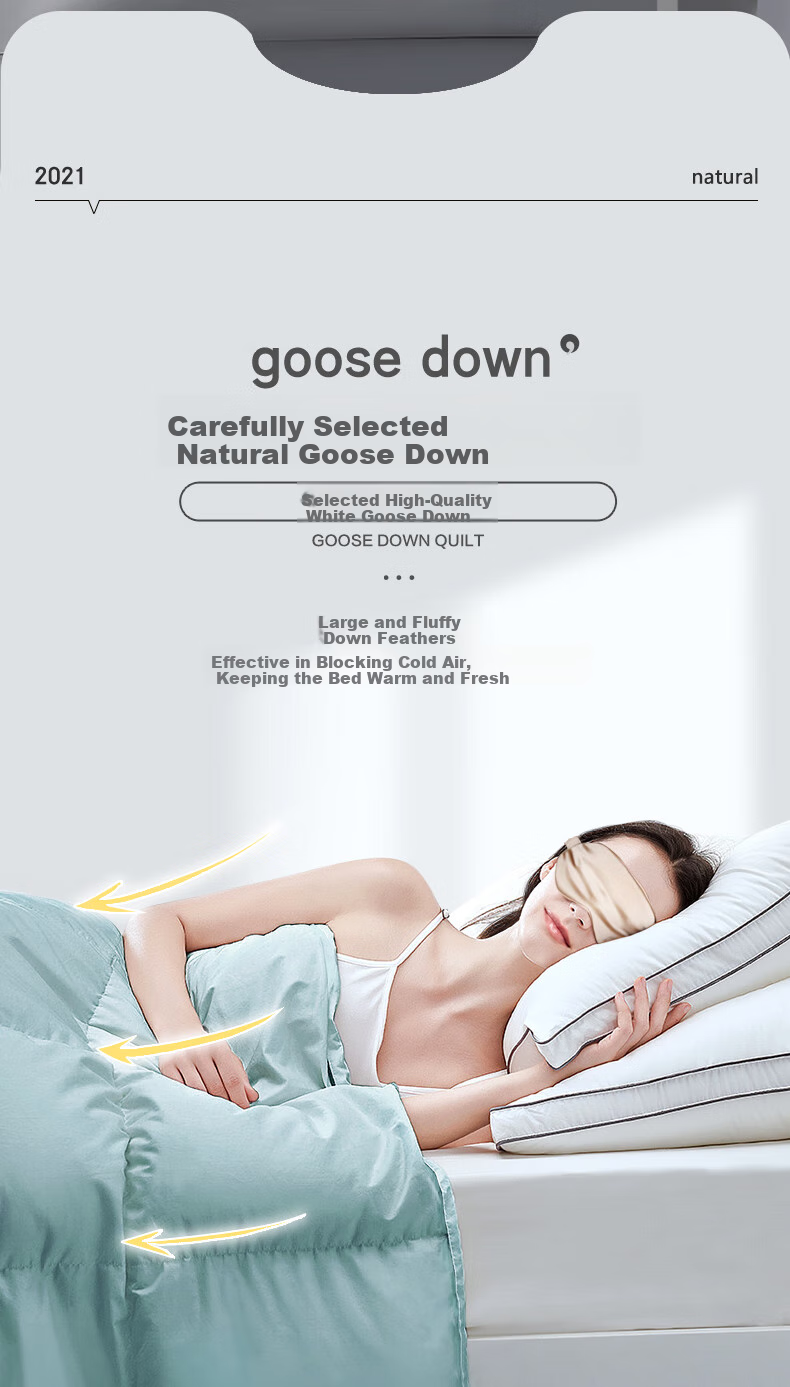 Fuanna 50% White Goose Down Quilt Spring and Autumn Double Comforter 600g Filling 203×229cm 3