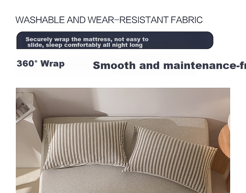 Shuixingjiafang Cotton Fitted Sheet, 100% Cotton Bed Cover, Class A Bedding, Knitted Cotton Mattress Protector, Protective Cover, 1.8x2 Meters 13