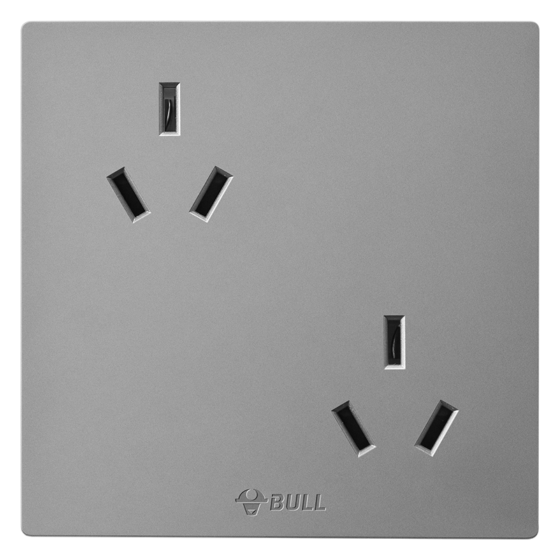 BULL Switch Socket G12 Series, Six-Hole 10A Socket, 86-Type Socket Panel, G12Z233, Space Gray