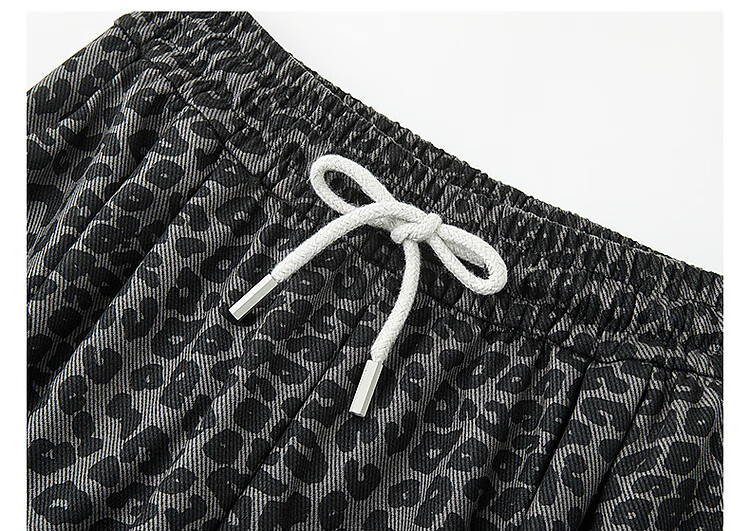 Demana Pear-Shaped Pitfall Guide Spring High Street Leopard Print Comfortable Elastic Waist Draped Straight-Leg Women's Casual Pants 8