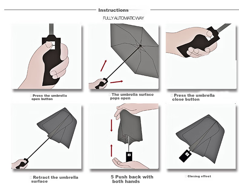 Qimaimai Three-Fold Umbrella with Ring Clasp, Sun Umbrella for Women, UV Protection, Ultra-Light Rain Umbrella, Enlarged Business Umbrella 15