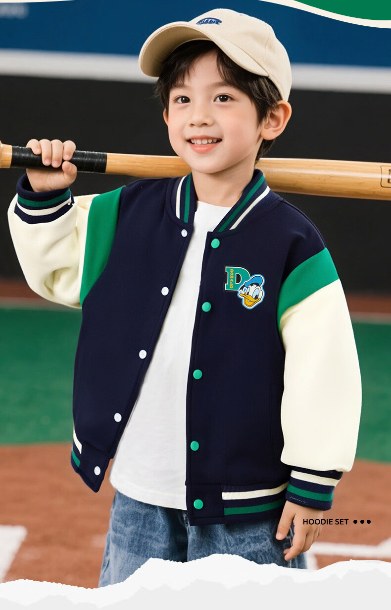 Disney Spring And Autumn Boys' Clothing, Preppy Style Fashion Casual Cartoon Jacket, Comfortable Warm Wear-Resistant Coat, Navy Blue, Size 110 2