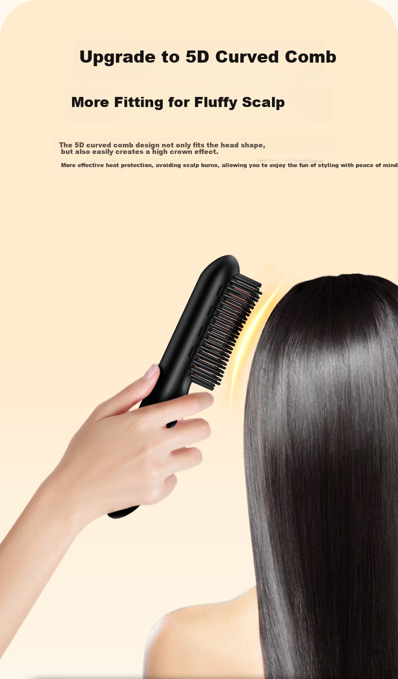 UBelle [Mid-Autumn Festival Gift] Wireless Straightening Brush, 200 Million Negative Ions Hair Care, Portable Dual-Use Straightener And Comb, Smooth High Crown, Birthday Gift for Girlfriend 18