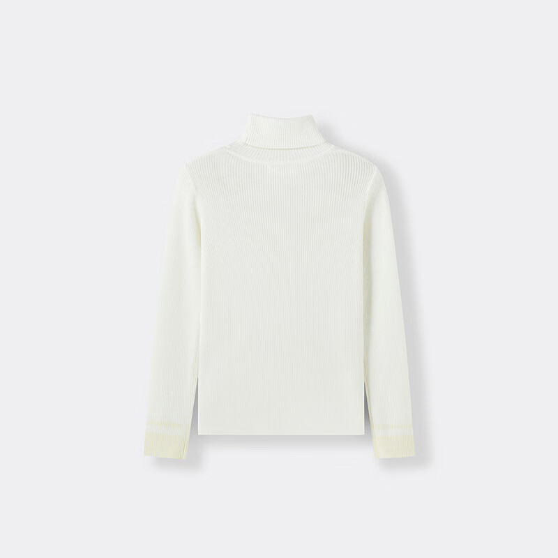 Annil Kids Unisex High Collar Long Sleeve Knit Sweater 2025 Winter New Off-White 170
