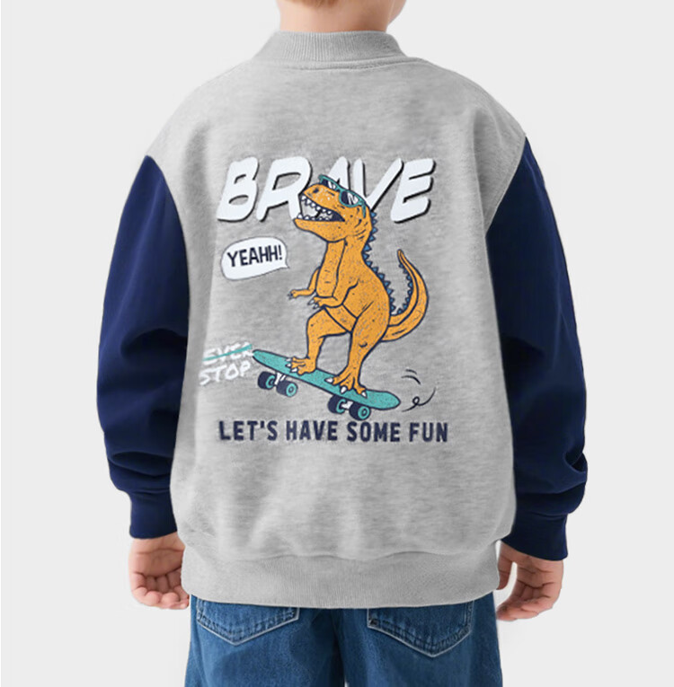 Badibadi Autumn Winter Newborn Baby Boys American Baseball Jacket Casual Sports Top Skateboard Dinosaur 100 4