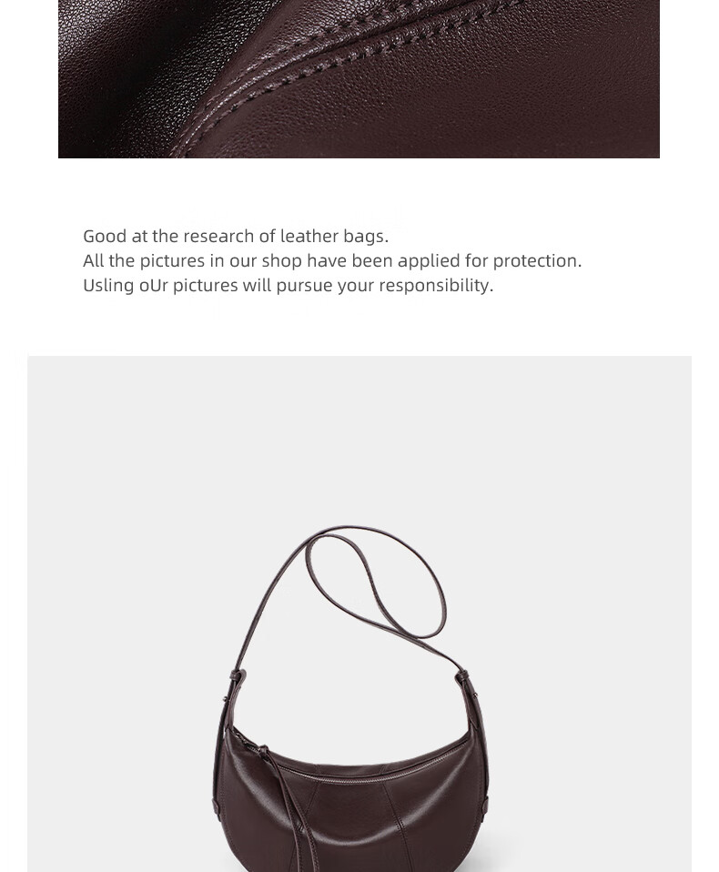 YUYULA Women's Cowhide Crossbody Dumpling Bag Fashion Brand Shoulder Bag Birthday New Year Gift for Girls Girlfriend 2