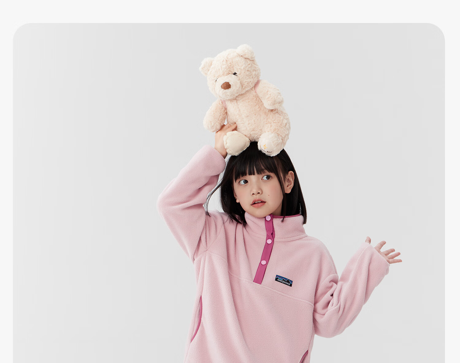 Zuo Xi Girls' Fleece Sweatshirt 2025 New Children's Winter Stand Collar Anti-Static Jacket Pink 120 23