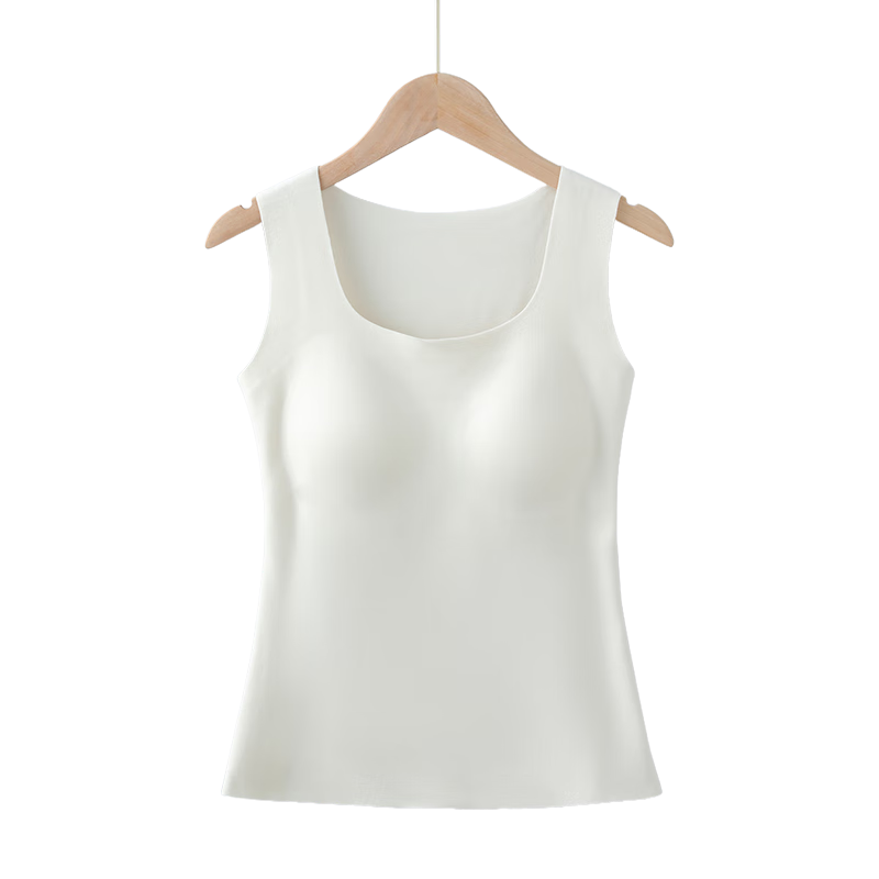 Herbal Original Women's Thermal Vest with Built-in Chest Pad, Double-Sided Brushed Fabric, Seamless Autumn Winter Base Layer, Wearable as Outerwear