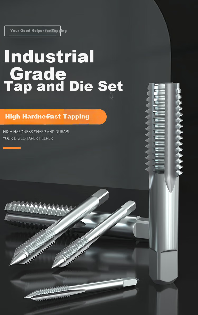 Huang Xiaochao 9-Piece Tap Set Ratchet Wrench Threading Tool Kit with Drill Bits and Hand Tap Tool 1