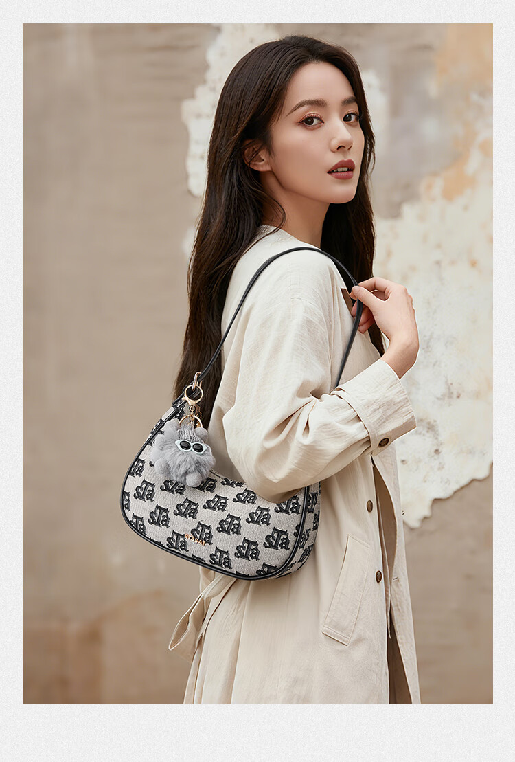 St&Sat Women's Handbag Shoulder Bag Tote Bag Underarm Bag Trendy Versatile Denim Blue Crescent Bag 520 Gift 14