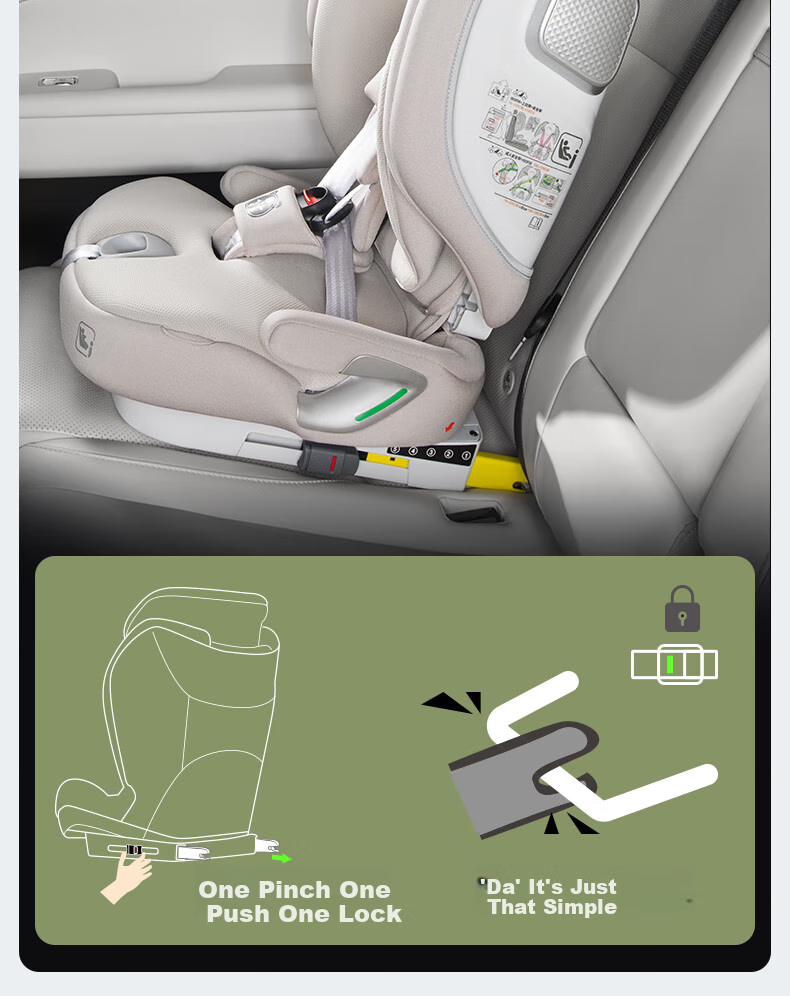 Babachaorenpapahero Child Safety Seat for Ages 1-12, Foldable Height-Increasing Pad, Portable Car Seat, New National Standard 14