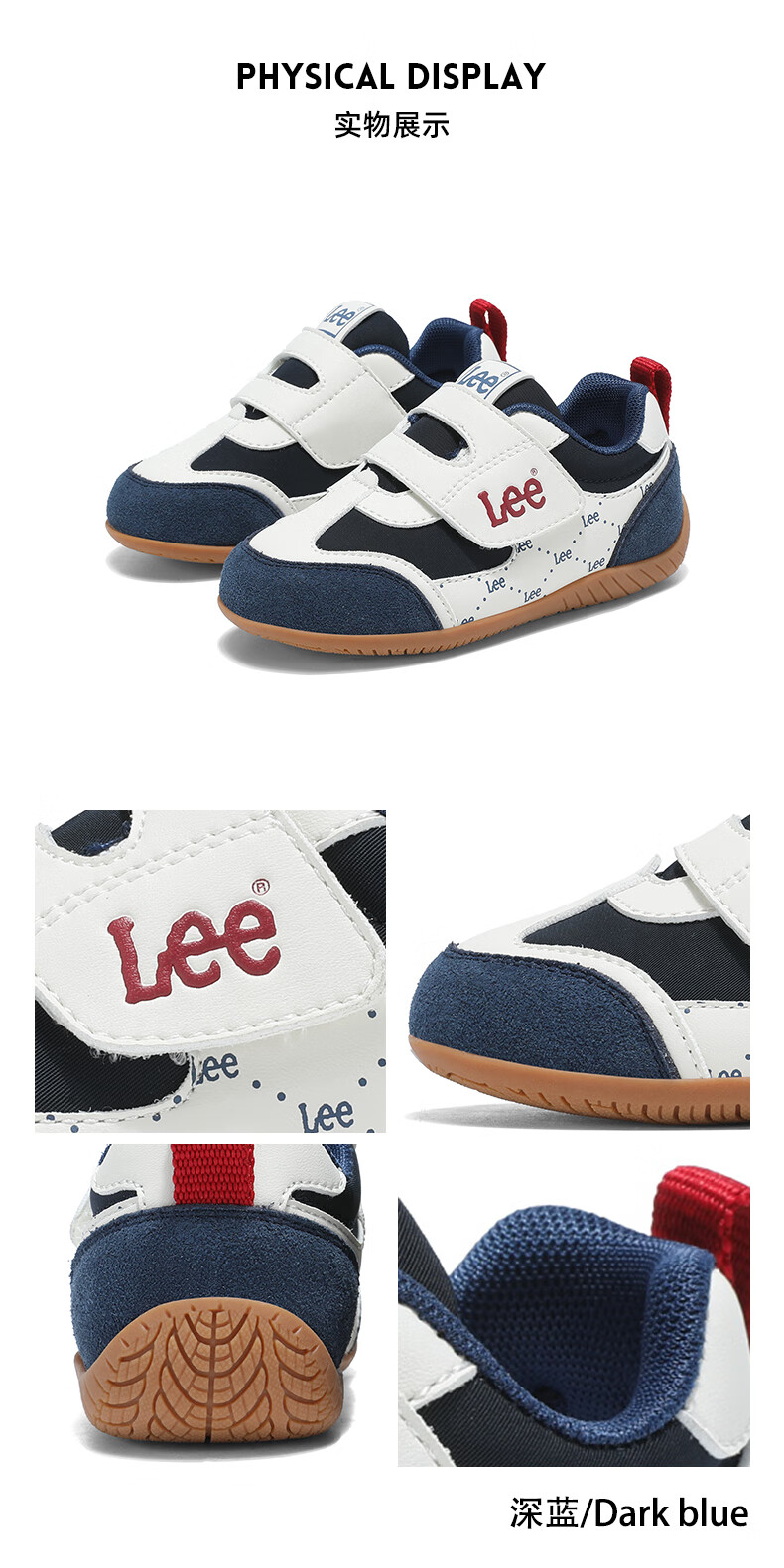 LEE KIDS Autumn New Children's Sneakers Girls Non-slip Sports Shoes Boys Big Kids Casual Shoes Dark Blue Size 33 14