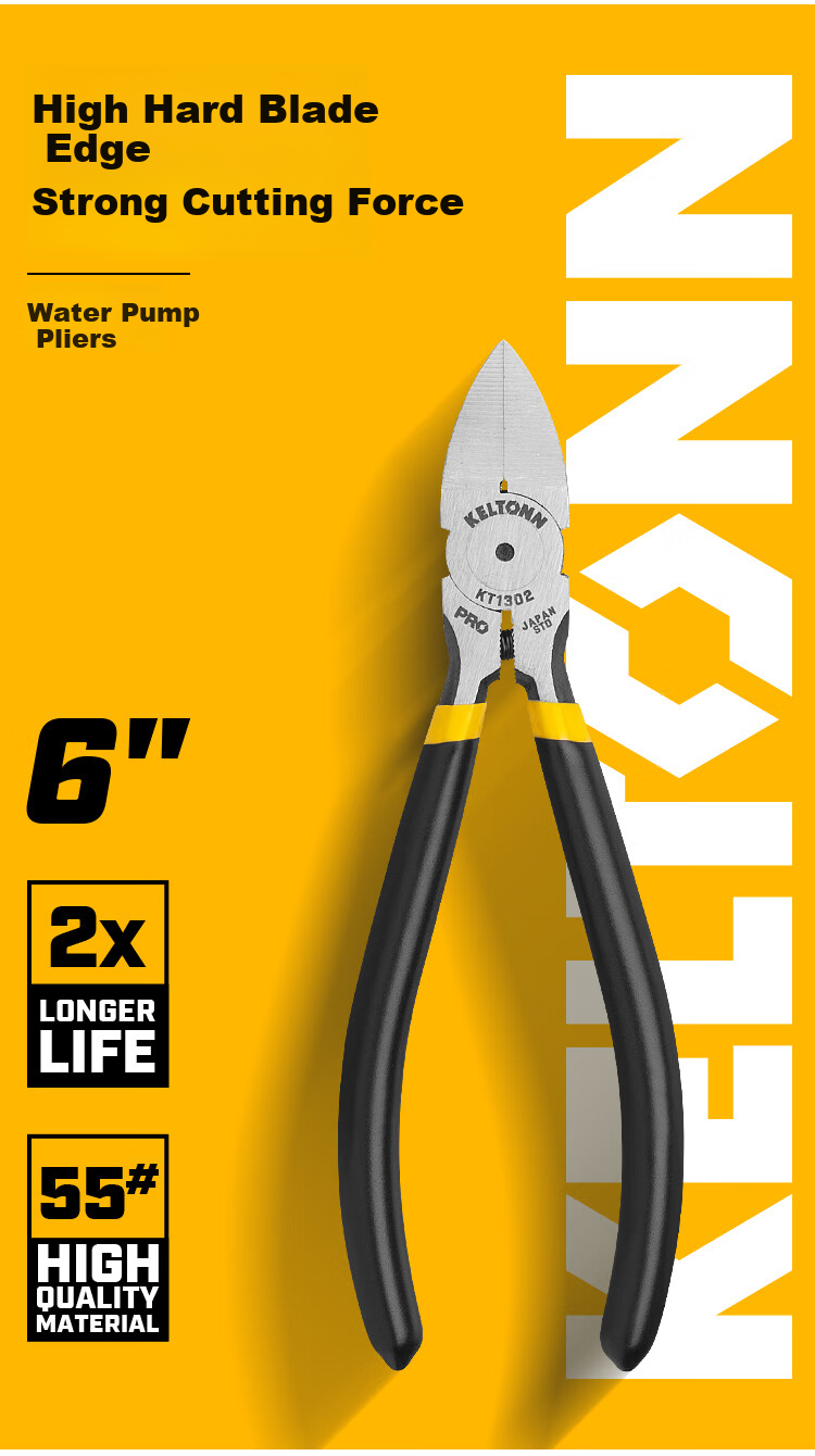 KELTONN Diagonal Cutting Pliers, 6-Inch Wire Cutters, Electrician's Pliers, Industrial-Grade Pliers, Side-Cutting Pliers, Wire Stripping Pliers for Home Use 1