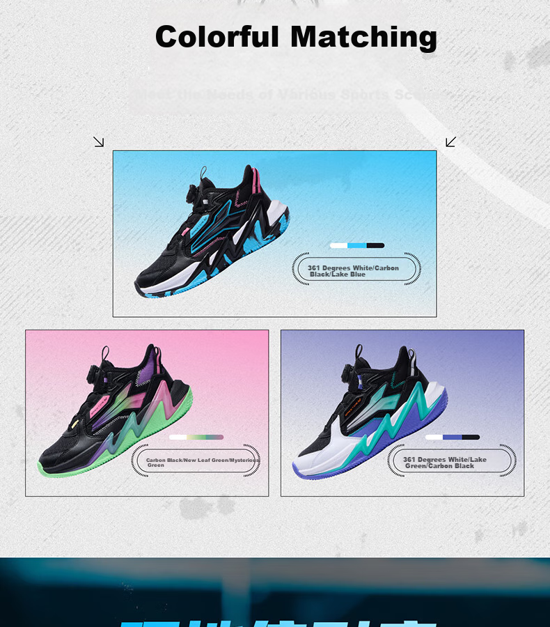 361° Kids' Sports Shoes 2025 Autumn Teenagers' Hard Court Wear-resistant Rapid Elastic Anti-twist Basketball Shoes Black Size 37 5