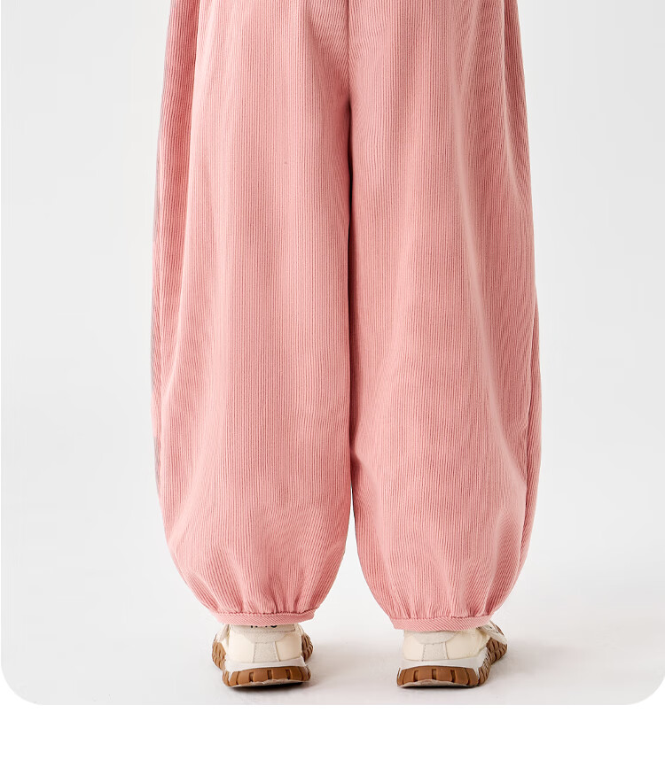 Badibadi Autumn Baby Toddler Corduroy Pants Casual Sports Sweatpants Pink Bear Outline Size 110 6